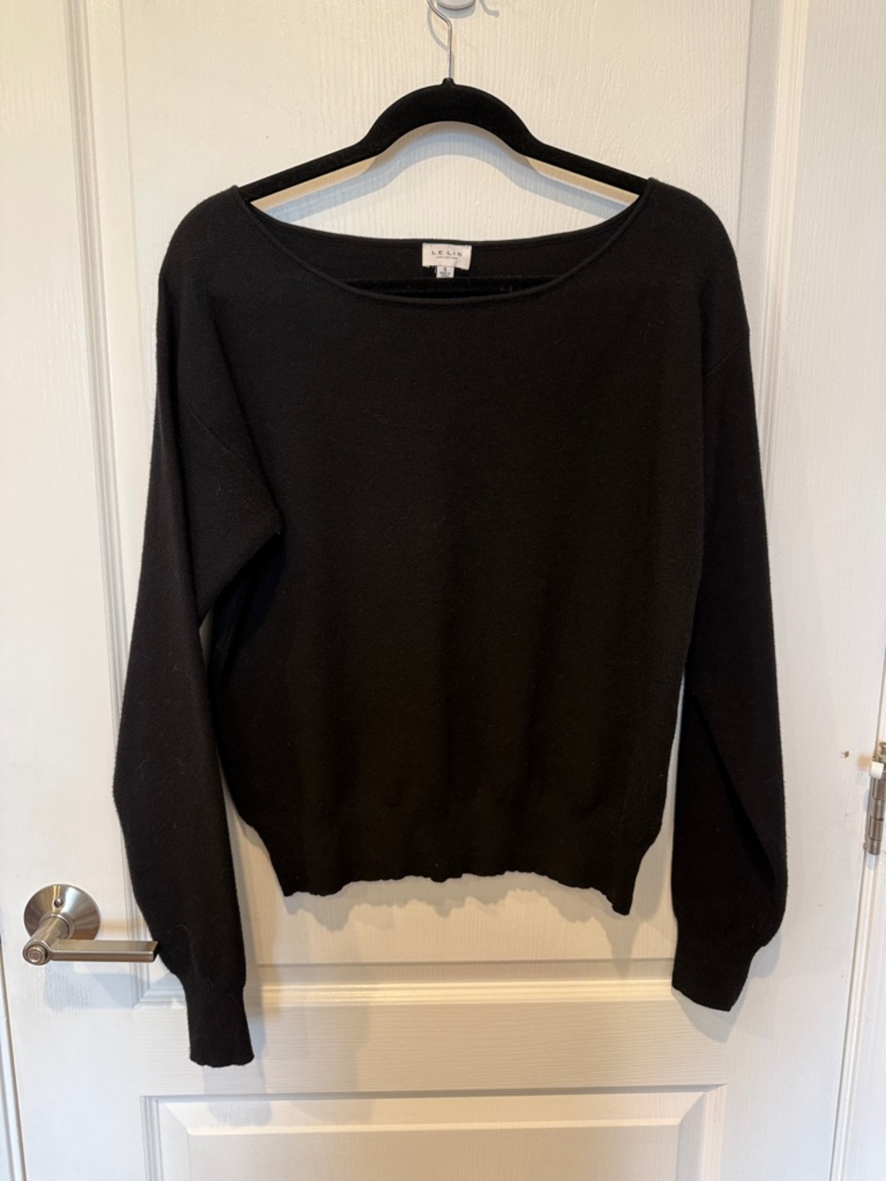 Le Lis Black Scoop Neck Lightweight Sweater